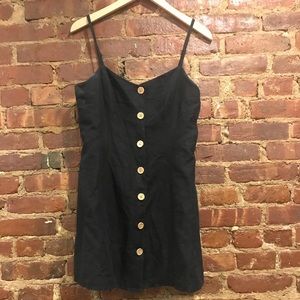 Urban outfitters black linen button front dress